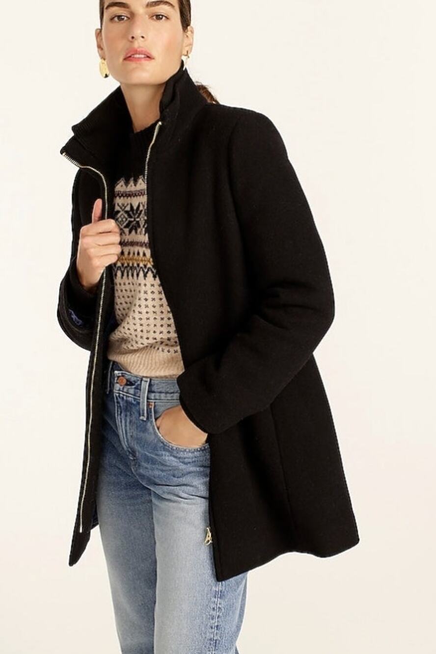 J.Crew Lodge coat in Italian stadium-cloth wool